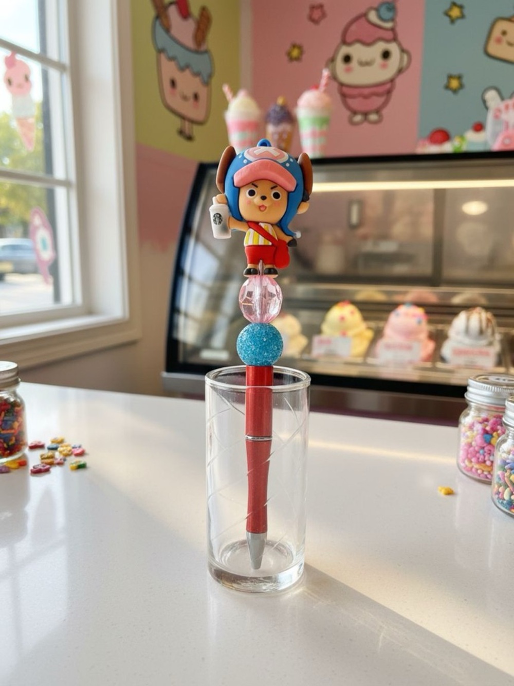 Cute Red Character Tony Tony chopper top Pen - Fun Decorative Writing Toy